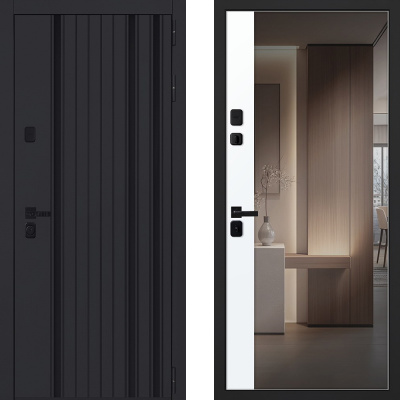 Стальная дверь «Solana» с зеркалом (биометрическая дверная ручка Smart lock T888)